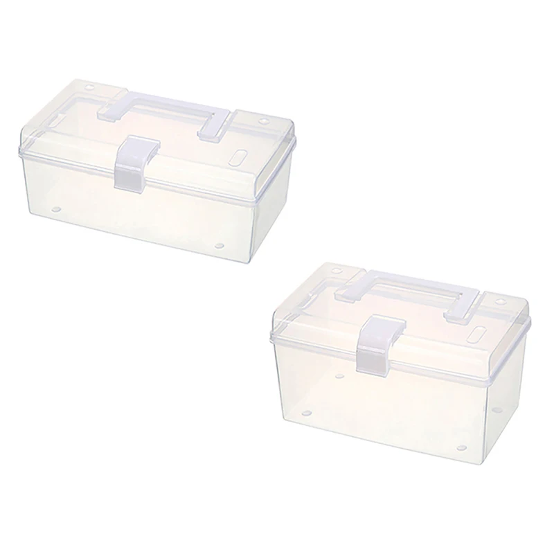 1pc Mask Storage Box With Handle Household Dust-proof Sealed Large-Capacity Box Waterproof Dustproof Sundries Storage Box Holder