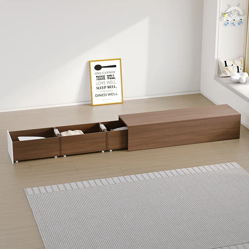 Customized Japanese-style tatami bed combination locker 1.2m single convenient and practical pulley drawer