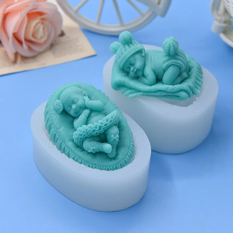 Angel Baby Silicone Soap Mold DIY Lying Child Candle Resin Mould Human Chocolate Cake Ice Cube Making Tool Home Decor Mould Gift