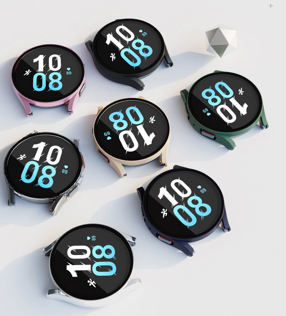 PC + Tempered Glass Protective Case For Samsung Galaxy Watch 5 40mm 44mm Full Screen Protector Shell