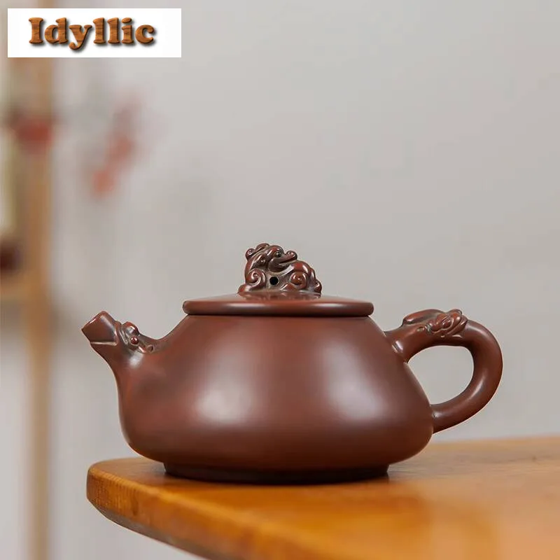 

250ml Hand-carved Pixiu Stone Ladle Nixing Pottery Teapot Traditional Tea Infuser Pot Tea Maker Kettle With Strainer For Tea