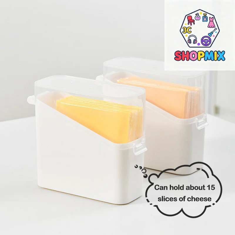 Cheese Crisper with Lid Sealed Food Storage Box Large Capacity Sliced Cheese Anti-Odor Transparent Storage Box Kitchen Supplies