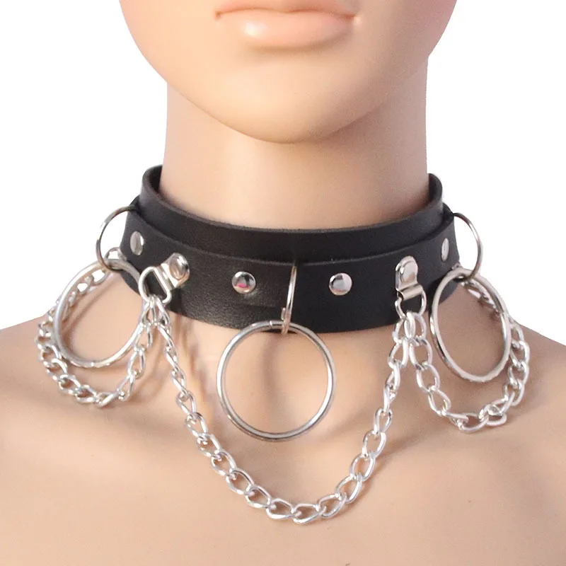 

Girl's Sexy Holographic Big O-Ring Chain Gothic Choker Necklace Eco-Friendly Packing