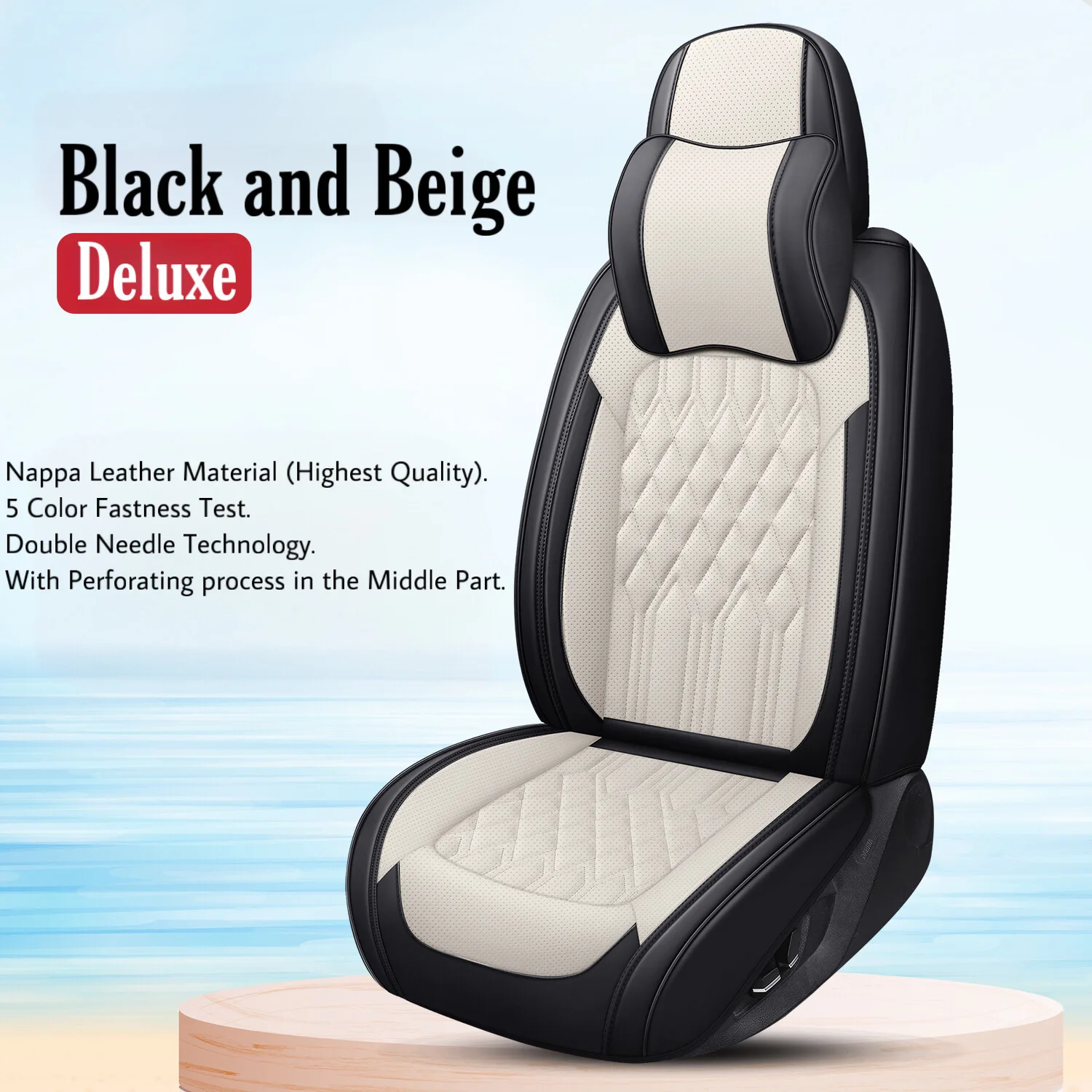 Universal Car Seat Covers 360 Degree Full Covered Durable ECO Leather Seat Cover For 90% Sedan SUV 5 Seats Front and Rear Covers