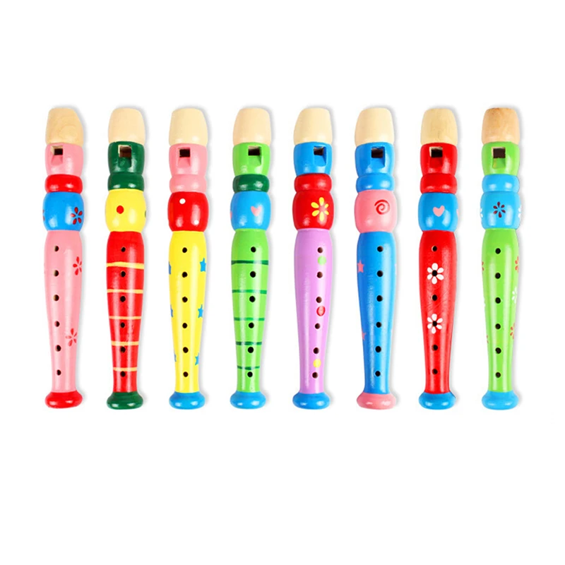 آلة موسيقية خشبية للأطفال بصوت فلوت قصيرة للأطفال تعلم الآلات الموسيقية التعليمية موسيقى الأطفال