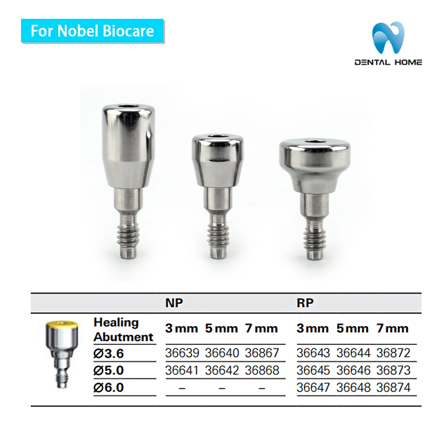 For Nobel Biocare Healing Abutment Dental Implant Surgical Grade Titanium Bone Level Connection Abutment