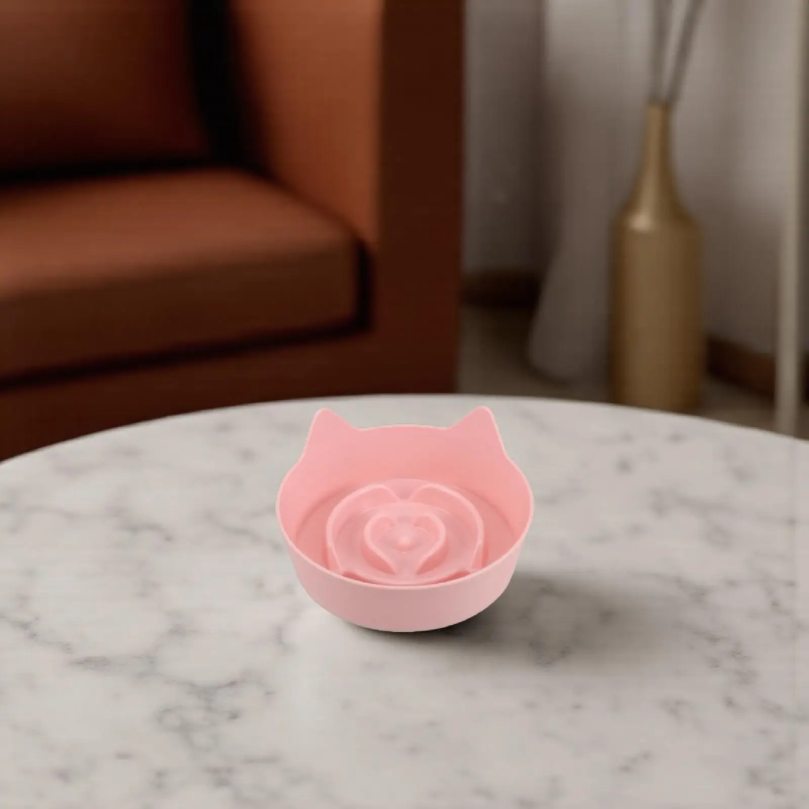 

Non Slip Cat Bowl Cute Ear Shape Dishes Slow Eating Plate Dog Feeder Plastic Feeding Tray For Kittens Home Small Dog Supplies