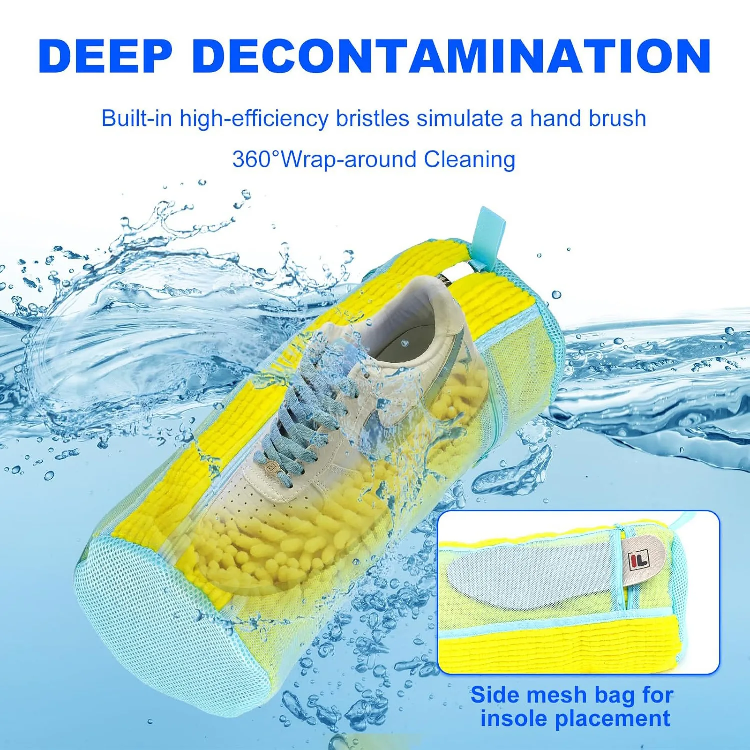 1/2PCS Shoe Washing Bag for Washing Machine Zipper Laundry Bag for Sneakers Slippers Soft Mesh Shoe Cleaner Organizer - Image 6