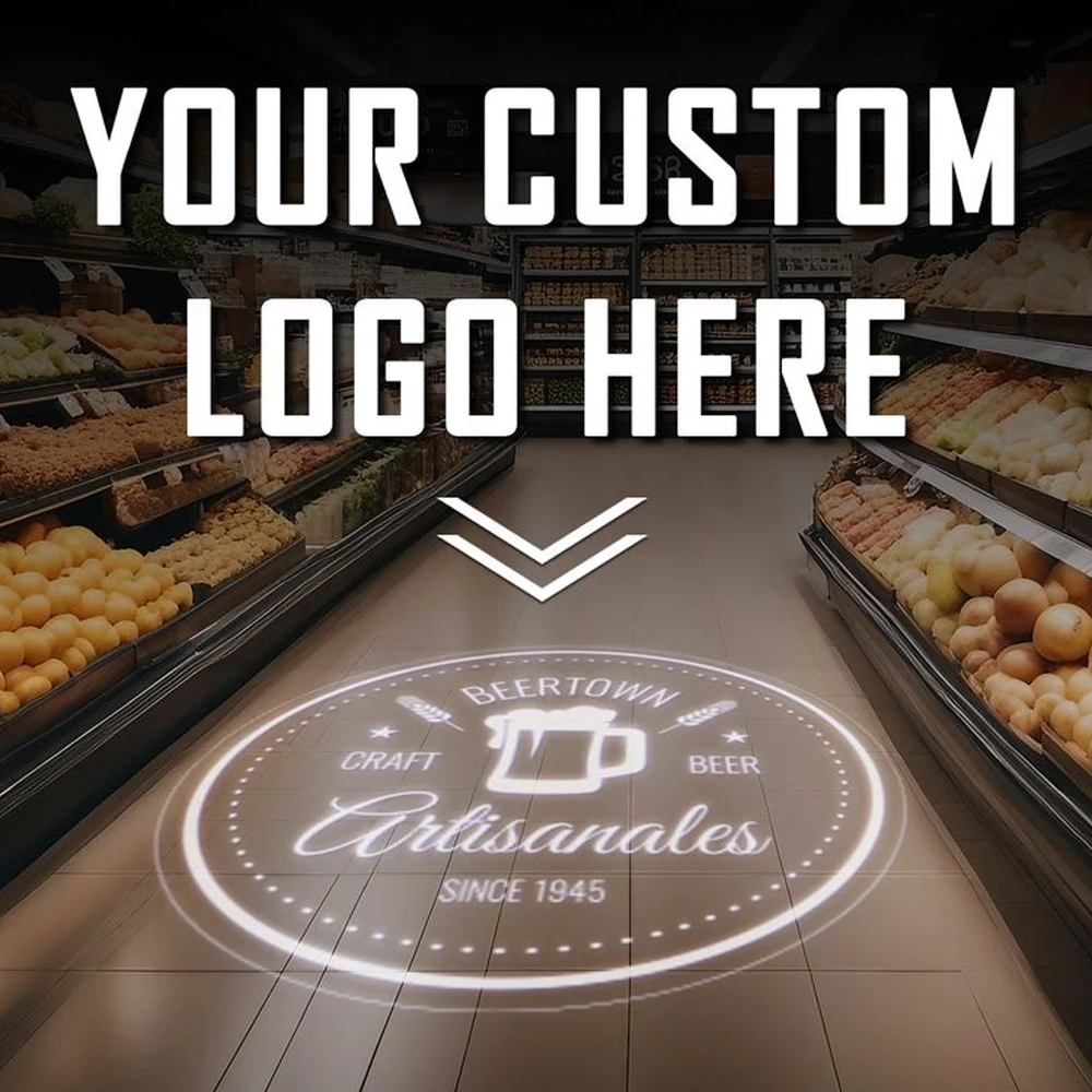 Outdoor LED Gobo Projector Light Customize Logo Spotlight Custom Logo Lights LED Rotating for Commercial Shop Entrance Floor