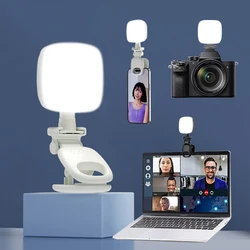 Portable LED Selfie Light Camera Fill Light Rechargeable Phone Monitor Night Light USB Clamp Light for Laptop Tablet Computer