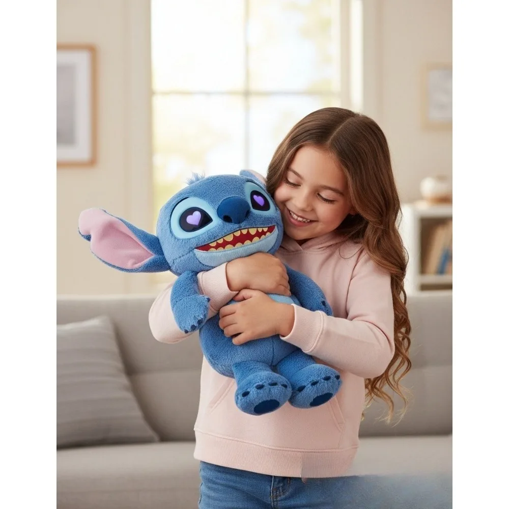 

Интерактивная плюшевая игрушка Stitch Many Moods, мягкий плюшевый диалог, интерактивная кукла, ЖК-дисплей, глаза, аниме, периферийные устройства, забавные игрушки на день рождения