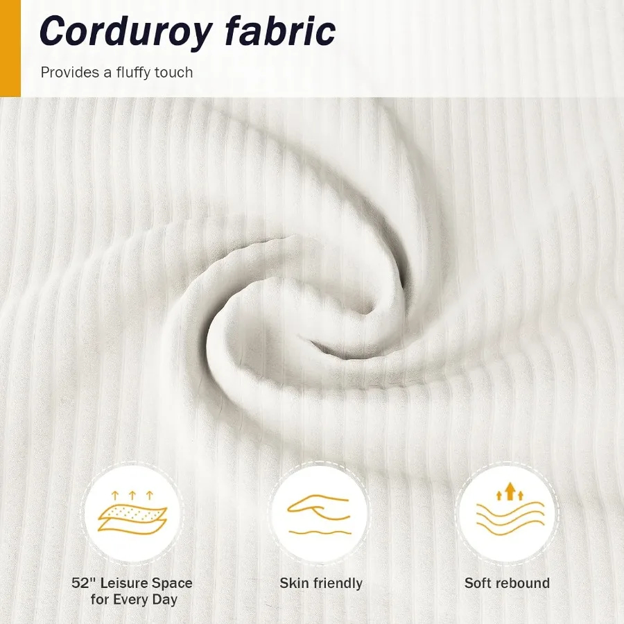 42 Oversized Chise Lounge Chir Indoor Corduroy Upholstered Cloud Sof Bed with Throw Pillows nd rmrests Comfy Leisure Plush Chir