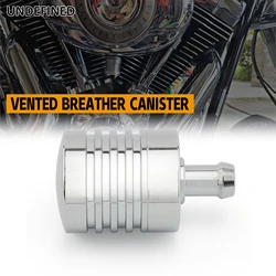 Vented Engine Motor Breather Canister Crankcase Head Gearbox Oil Breather Oil Collector 40-0457 For Harley Aluminum Black Chrome