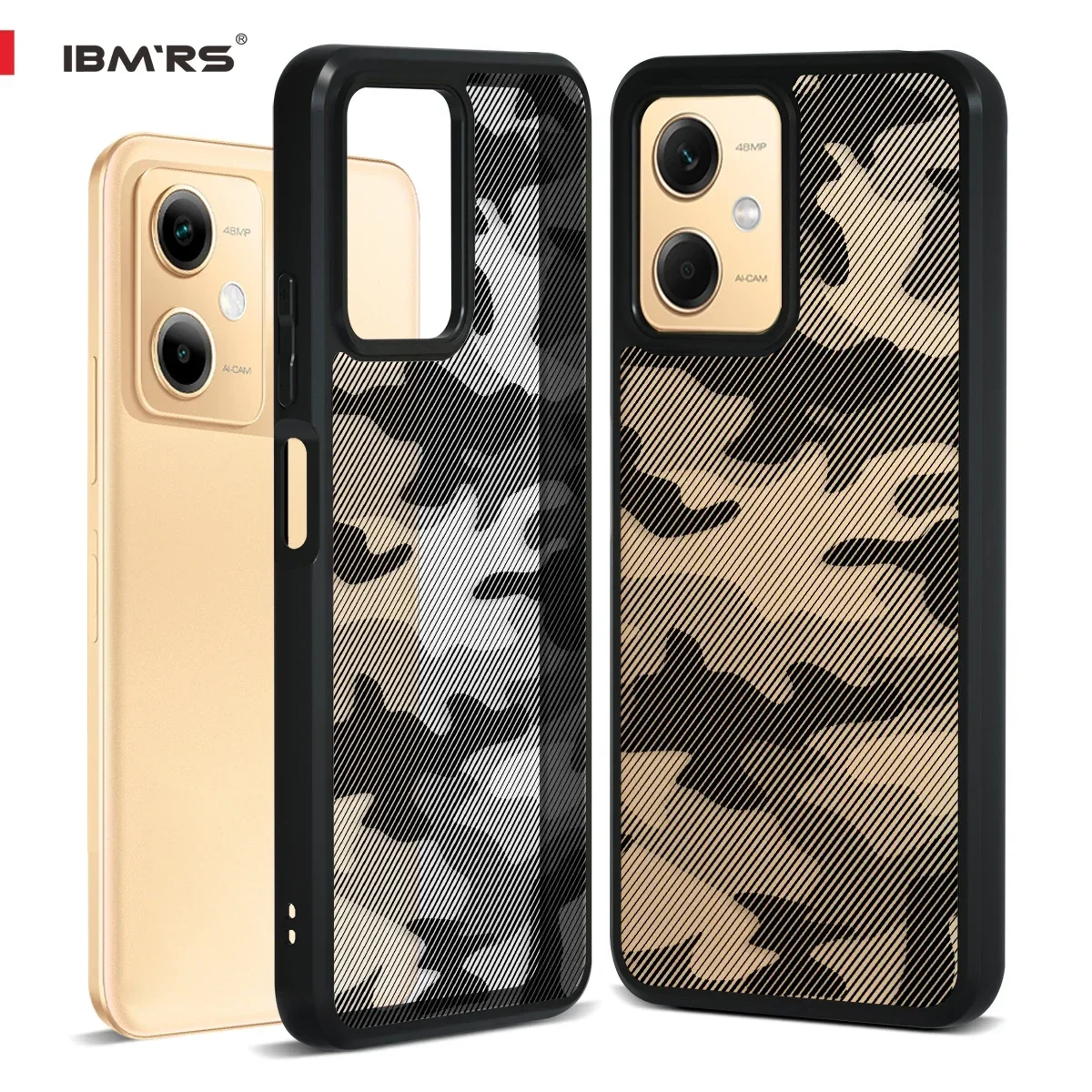 

FOR Redmi Note 12/12R Pro/Poco X5 5G Case, Camo Military Design [Shockproof][Anti-Fingerprint] Matte TPU Cover with Raised Lips