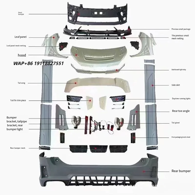 Veidt for Vellfire Modified Exterior Parts Full Body Kit Wolf Flame Kit Front Bumper Rear Bumper Accessories Modification