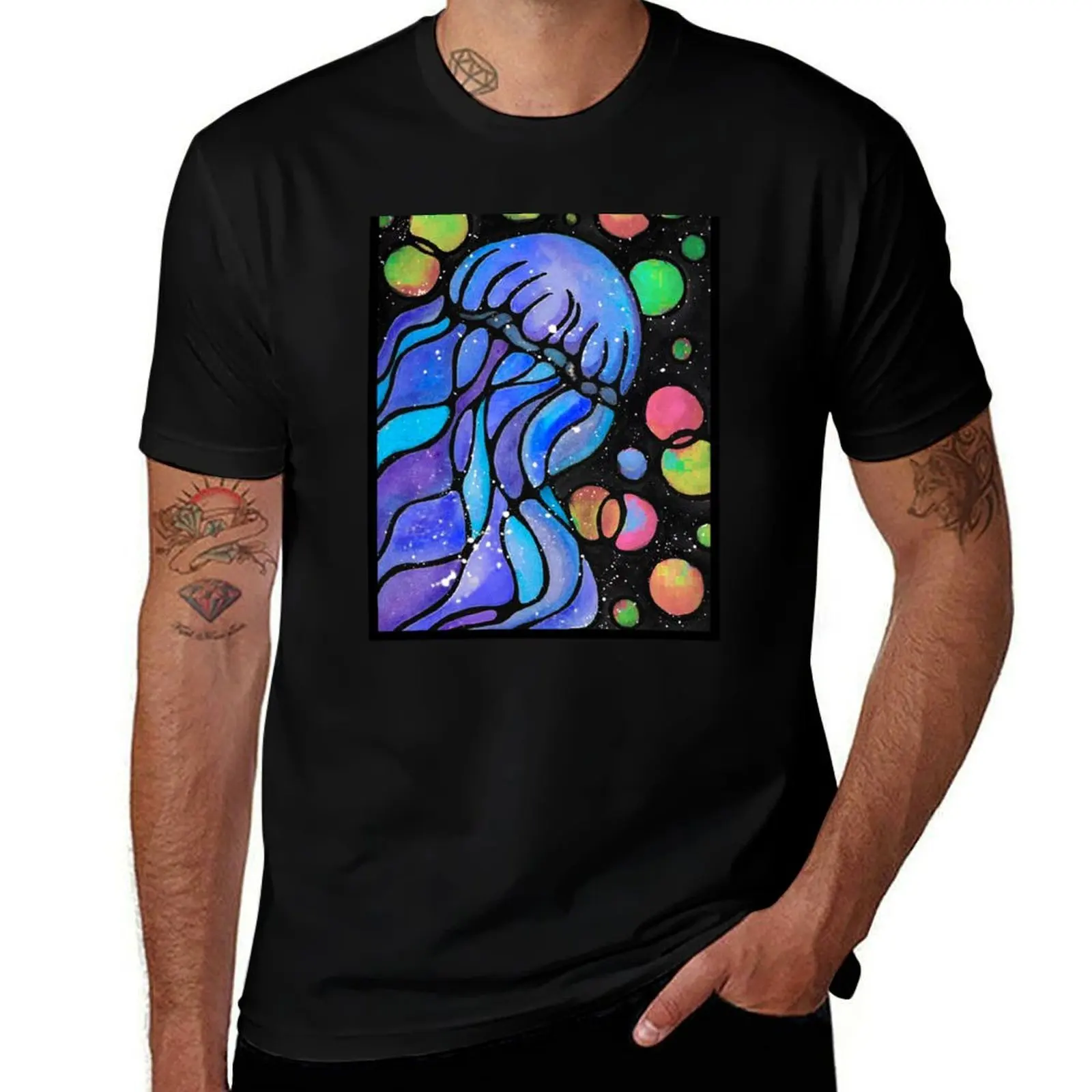 

Neurographic Watercolor Jelly Fish T-Shirt oversized t shirt oversizeds customs man t shirt oversized t shirt men