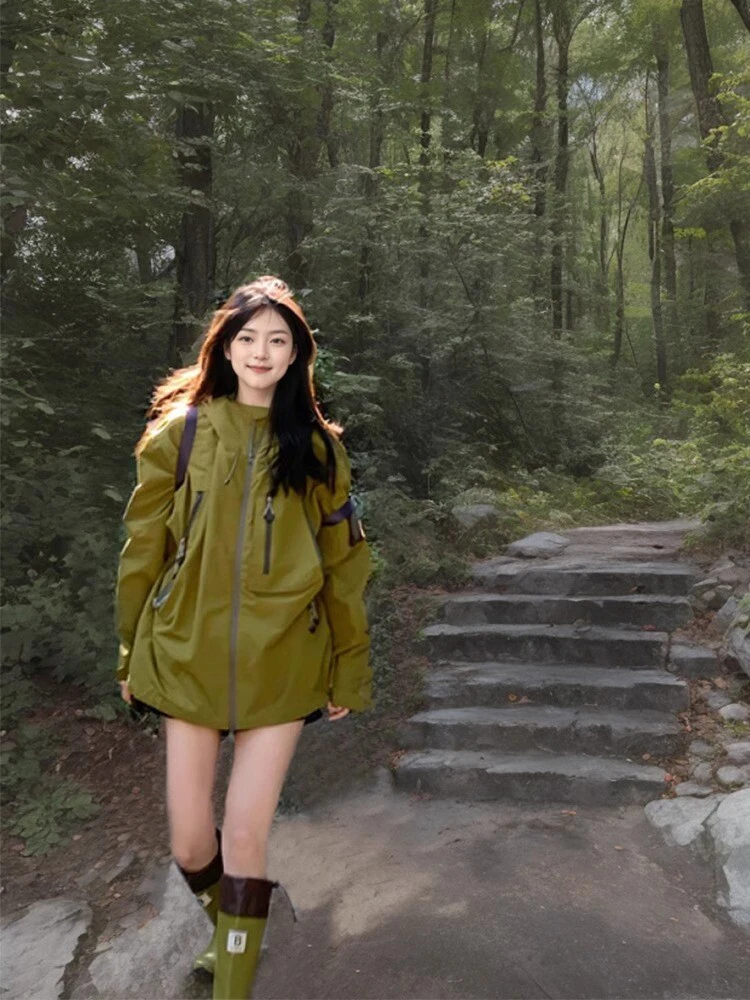 

Американская ретро-куртка для женщин: флисовая, ветрозащитная, водонепроницаемая, для походов и альпинизма, весна-осень, новый стиль