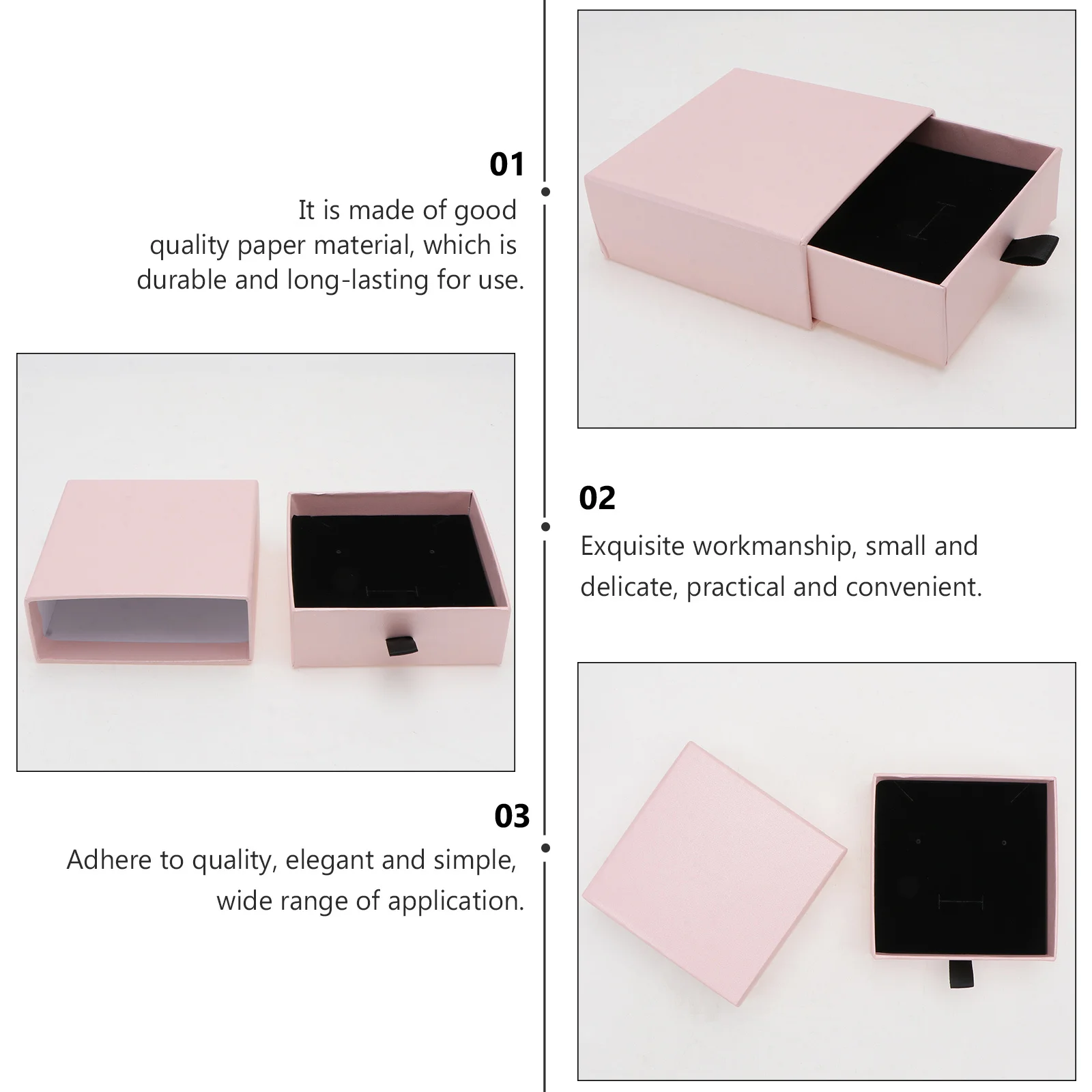 

5pcs Paper Jewelry Box Thick Gift Wrapping Storage Container Earring Necklace Holder Elegant Packaging Display Case For Sincere