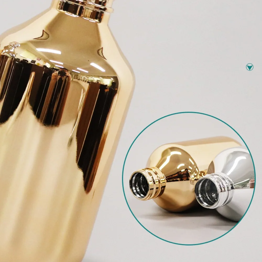 300/500ml Round bathroom Liquid Soap Gold Chrome Plastic Hand Soap Dispensers Body Wash Dispensers Bathroom Shampoo Bottle