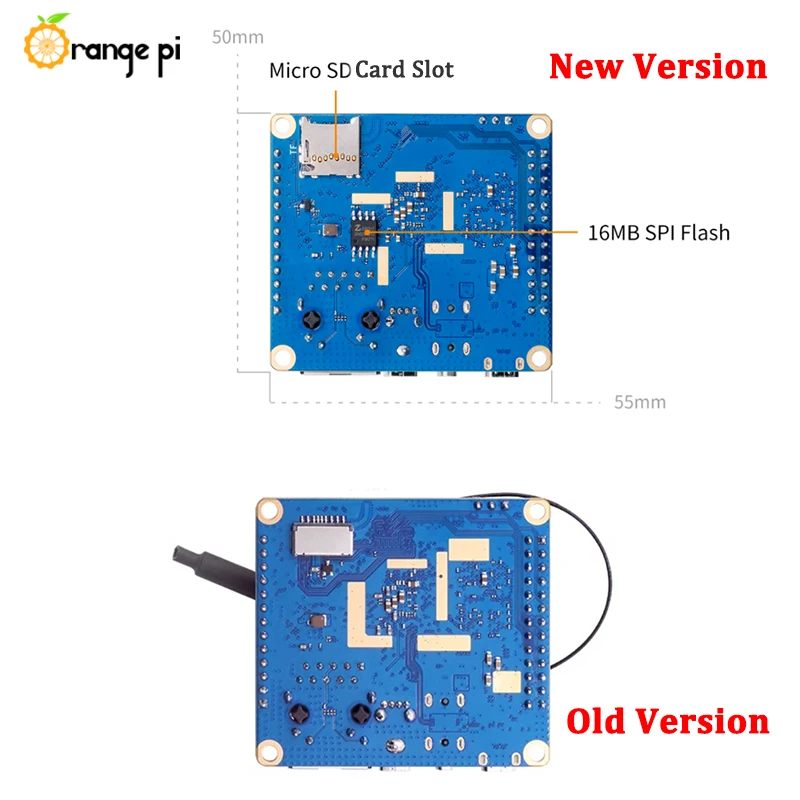 Плата для разработки Orange Pi Zero3 4G 2G 1G RAM Allwinner H618 64-bit USB2.0 Двухдиапазонная WiFi5 + BT5.0 Gigabit LAN