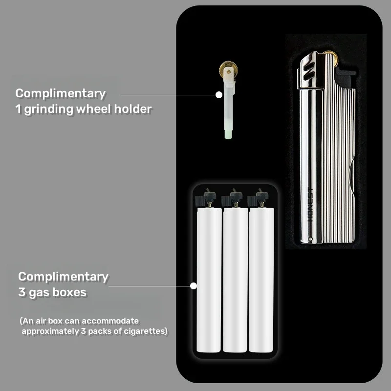 Honest Metal Grinding Wheel Open Flame Pipe Lighter Inflatable Core Changing Multifunctional Tool Gas Lighter Men\'s Gift