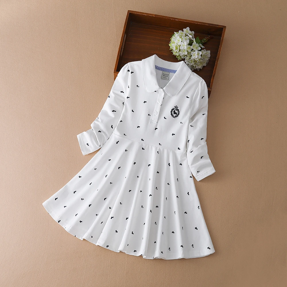 Kids Dress for Girls Spring Autumn Princess Costume 2024 New Long Sleeve Cotton Dress Little Girls Casual Wear Children Clothes