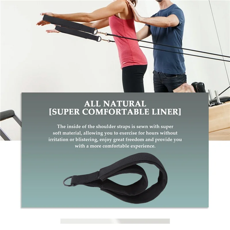 

B06C-2PCS Pilates Double Loop Straps,Feet Fitness Equipment Straps, Yoga Pilates Double Loop Straps Padded D-Ring Ankle Strap