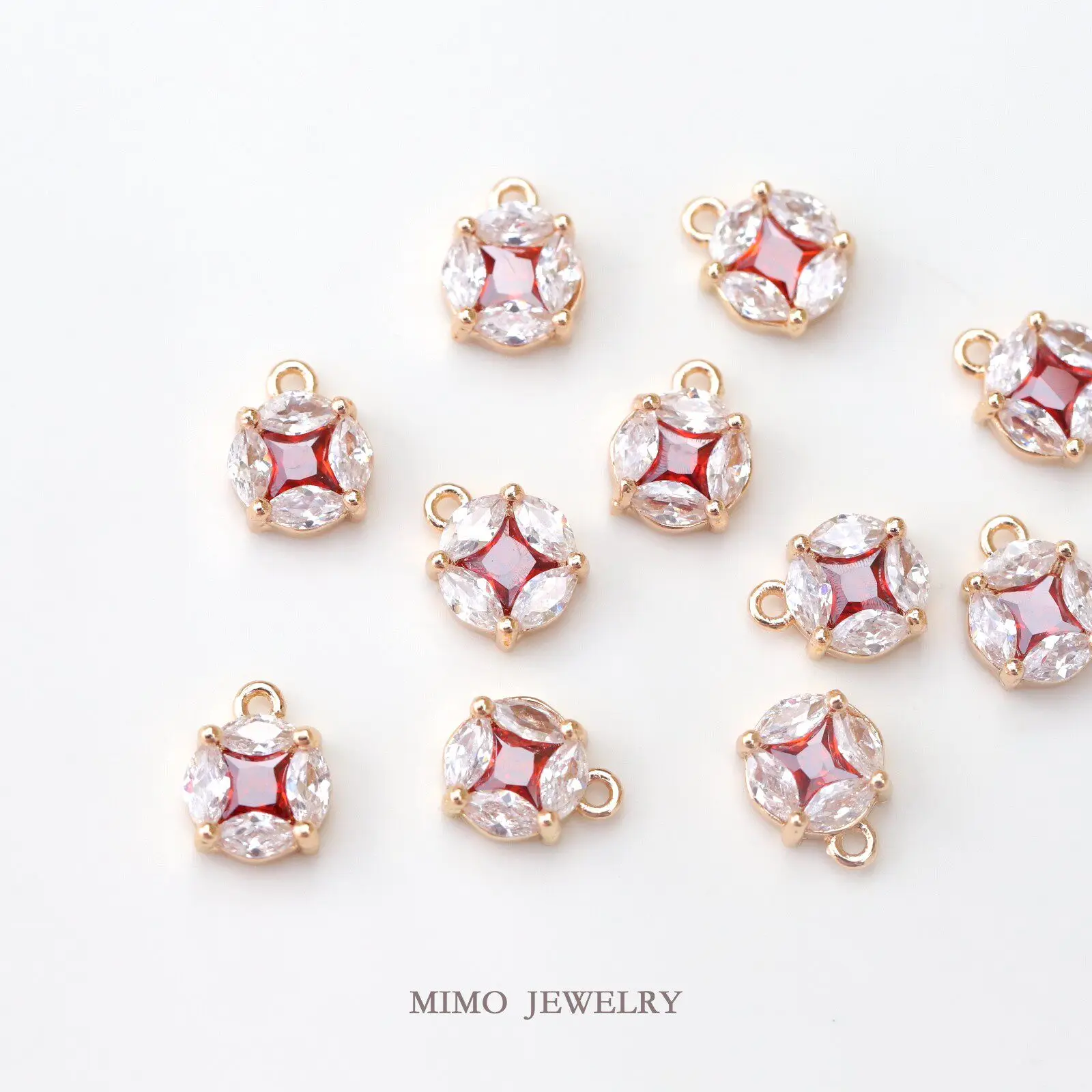 Copper Gold-plated Zircon Copper Coins Attract Good Luck Pendant Charms For Jewelry Making DIY Bracelet Accessories Findings