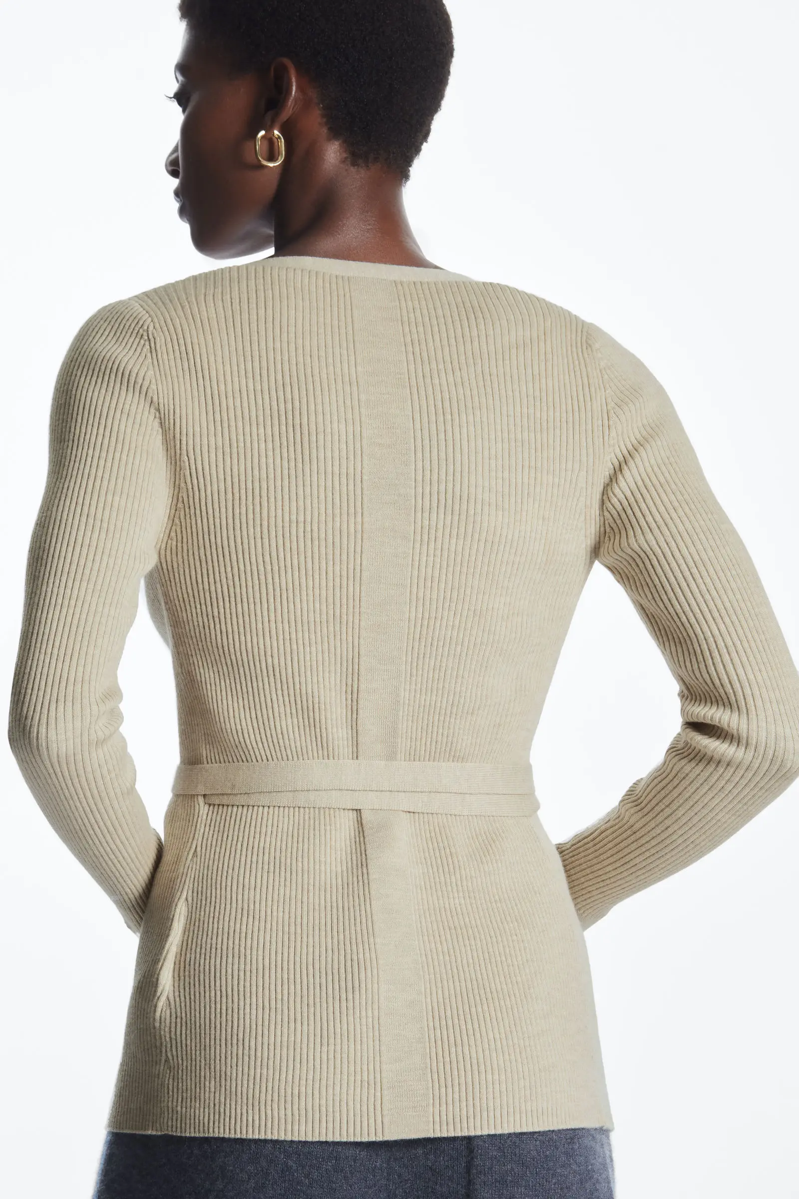 Ethereal 2024 new style of Women\'s casual wool blend tie wrap cardigan