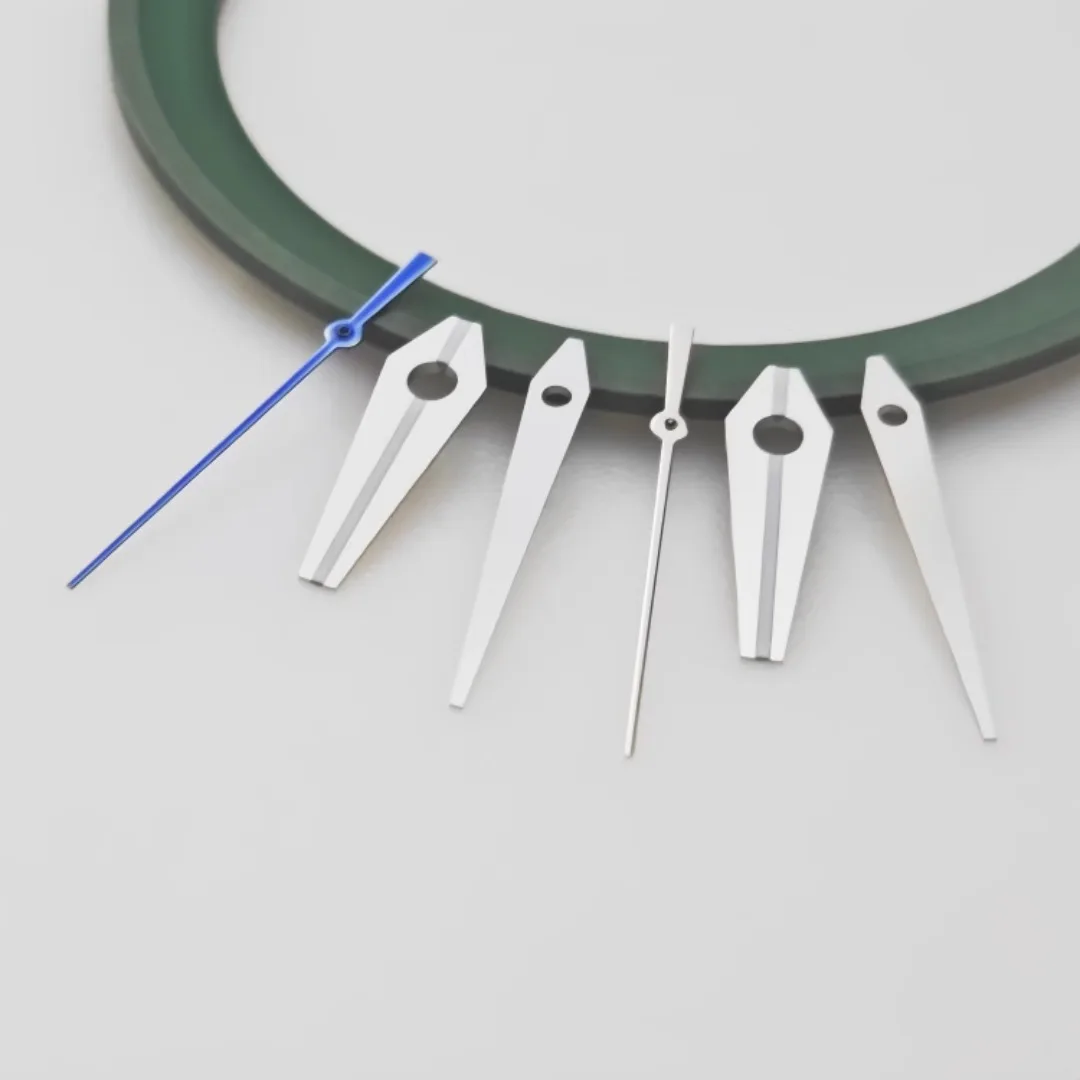 NH35 ساعة يد عالية تلميع مؤشر أزرق فضي لا مضيئة تعديل ملحقات الساعة لحركة NH35