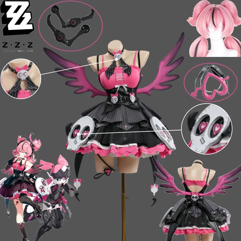

Zenless Zone Zero Aria Cosplay Costume Angels of Delusion Dissonance Gothic Dress Outfit Wig Props for Comic Con Aria Role Play