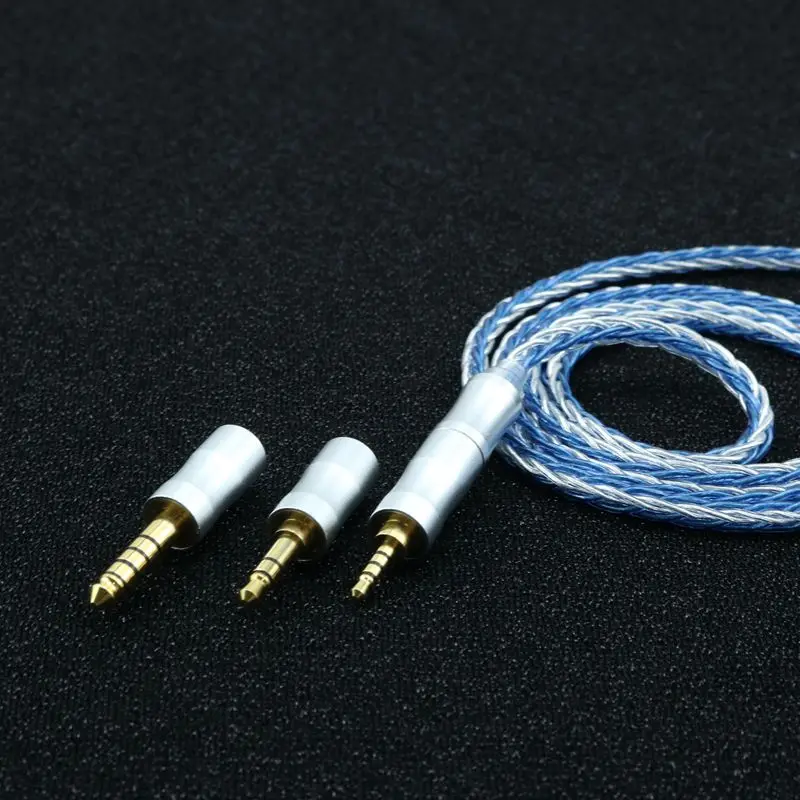 Xinhs 8 Xanh Dương Bạc Bạc Cáp Mô Đun Cáp Cho KZ KZZSX ZSN ES3 KC2