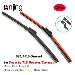 LNJING Colorful Windshield Wiper Blades For Porsche 718 Cayman Boxster Spyder 982 2016 2017 2018 2019 2020 2021 2022 2023 2024