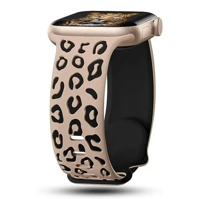 Graviertes Leopardenarmband für Apple Watch Ultra 2 3 4, 49 mm, 44 mm, 40 mm, 45 mm, 38 mm, Silikonarmband, iWatch Series 10 11 12 9 8 SE – Detail 17