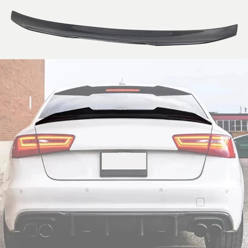 For Audi A6 S6 C7 2012-2016 PSM Style High Quality Real Carbon fibre Rear trunk cover spoiler Rear wing Airfoil Accessorie