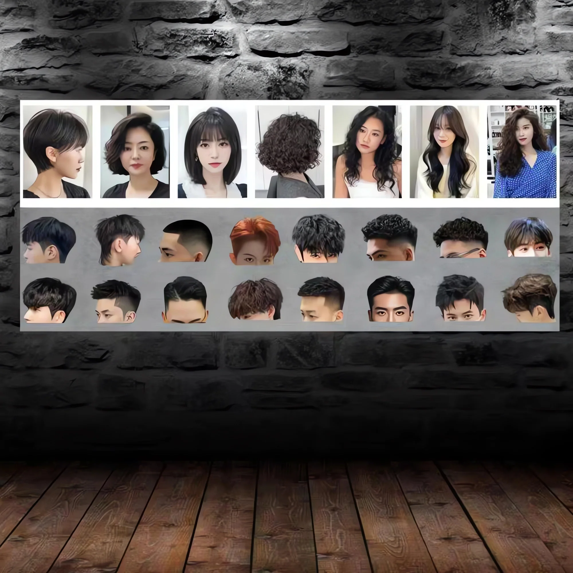 Classic Trendy Hair Styling Poster Prints PP Back Glue Sticker No Frame Painting Barbershop Salon Wall Deco Art For Hairdressing