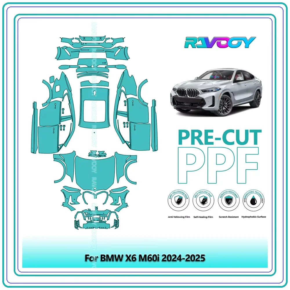 For BMW X6 M60i 2024-2026 8.5Mil Precut TPU Paint Protection Film PPF Full Body Kit Clear Bra Stone Guard EU UK