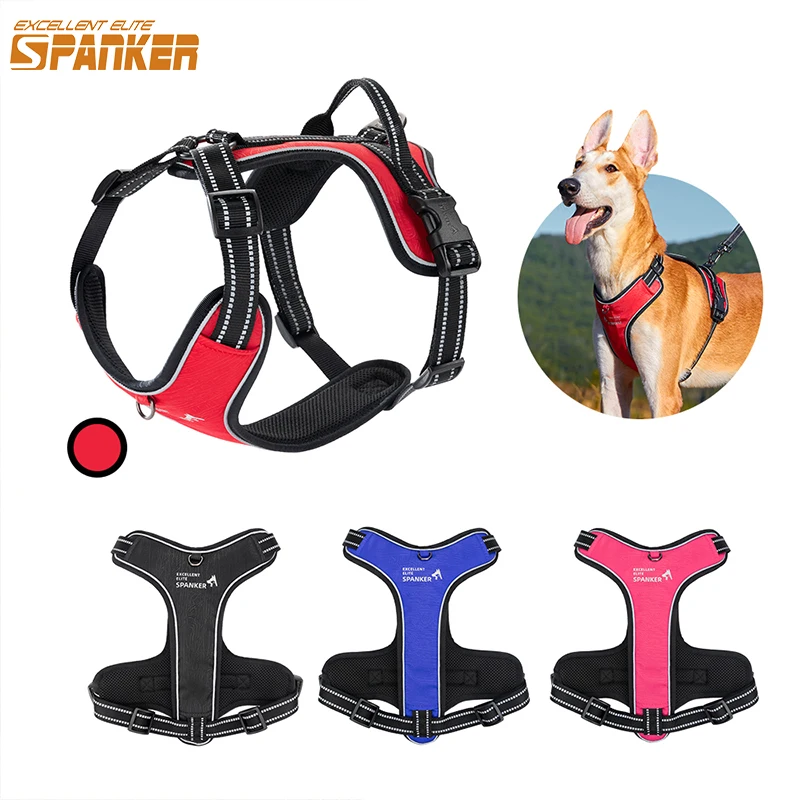 Dogs Harness with Handle Reflective Nylon Dog Harness Vest for Small Medium Dogs French Bulldog Walking Pet Supplies Harnesses