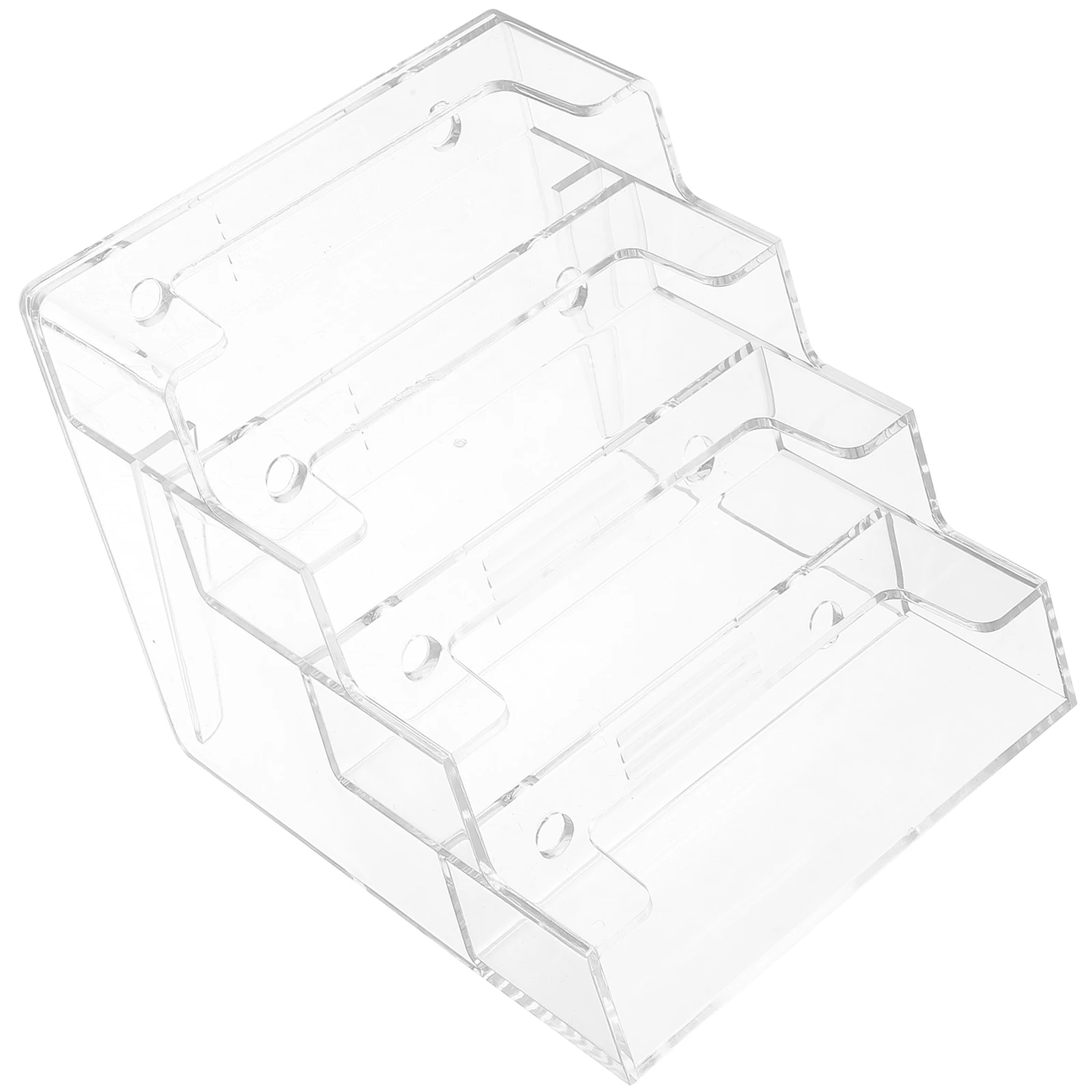 

Multi-layer Business Holder for Desk Plastic Display Office Home Decor Card Organizer Clear Storage Desktop Case Card Display