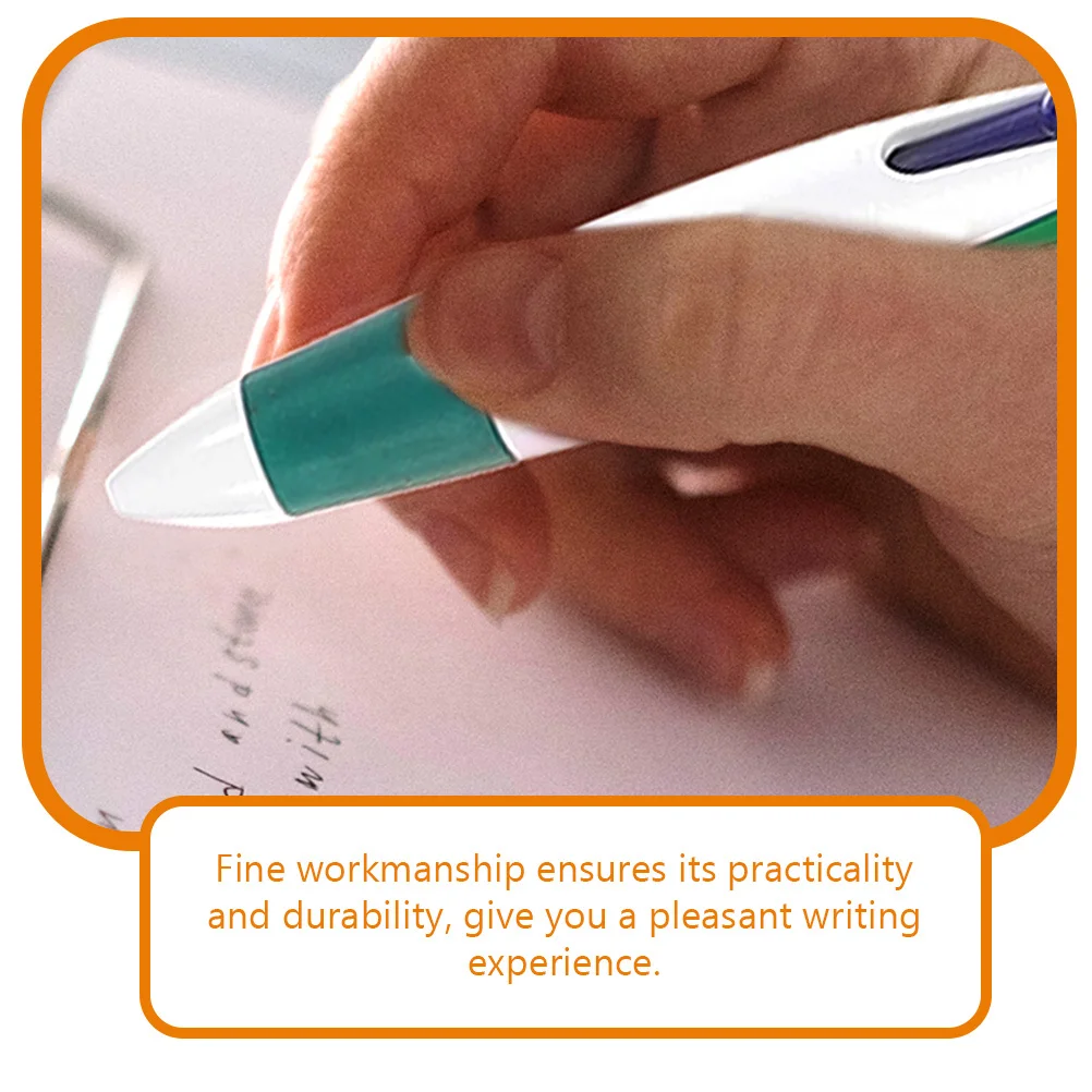 

5pcs Four Color Ballpoint Pen Multi Use Writing Tool with Clip Colored Lanyards for Office School Home Multicolor Ink Refillable