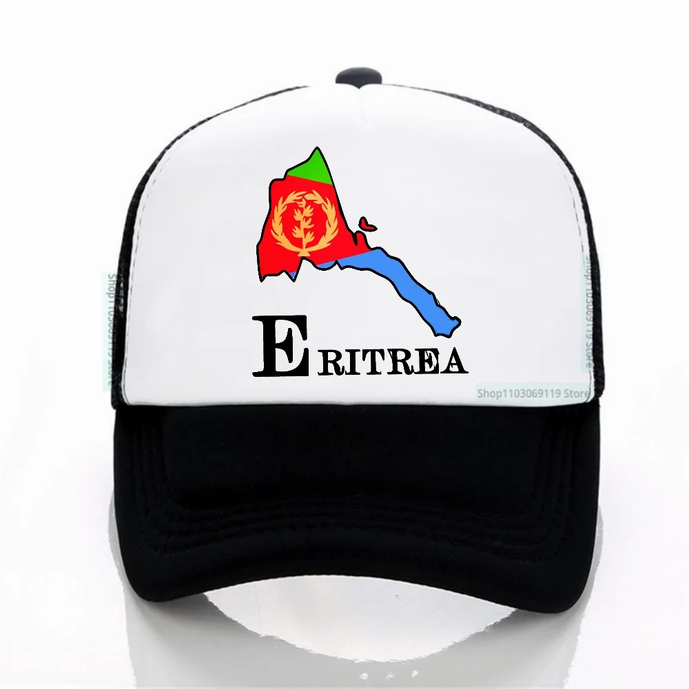 Зеленая бейсболка с графическим принтом флага Эритреи, летние сетчатые дышащие шапки для занятий спортом на открытом воздухе, регулируемые для мужчин