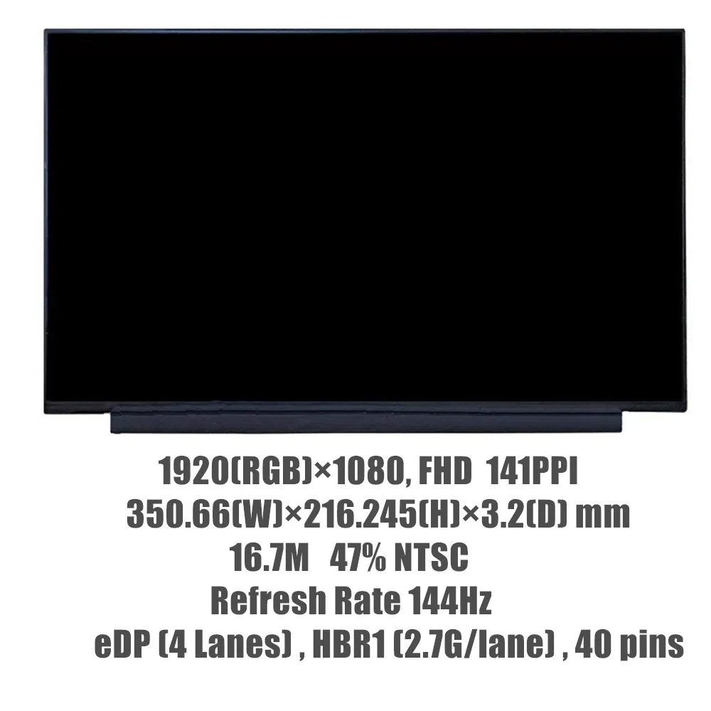 Imagem -05 - Slim Led Matrix Laptop Screen Panel 15.6 144hz Fhd Ne156fhm-nx1 Apto para Ne156fhm-nx2 Nv156fhm-nx4 Lm156lf2f01