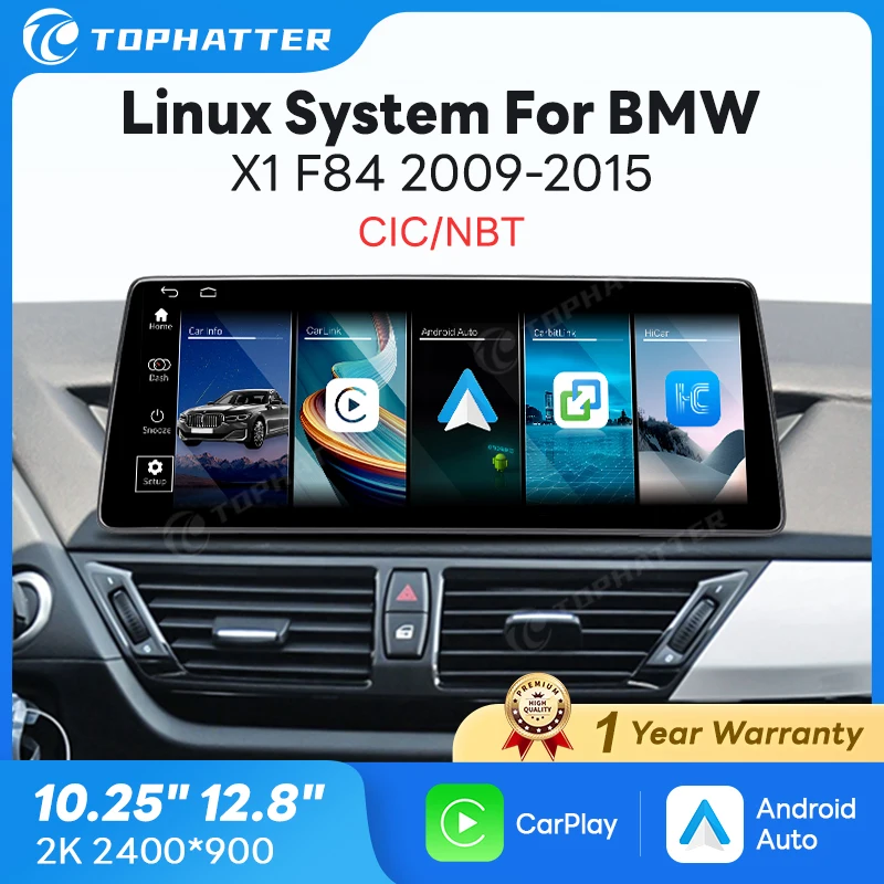 

10.25" 12.8" 2K Screen for BMW X1 E84 2009-2015 with CarPlay Android Auto GPS BT Support CIC NBT System Multimedia Video Player