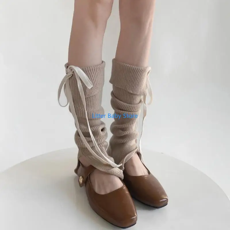 N80C أنيقة أكمام الساق فريدة من نوعها سبليت التفاصيل جوارب عصرية أكمام الساق تنفس أكمام الساق Bowknot جوارب هدية