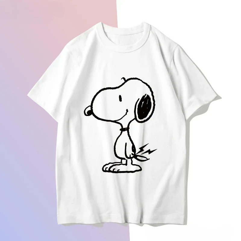 

Snoopy Simple Pattern 3D Printed Breathable Quick Drying Loose Comfortable Daily Casual Round Neck Short Sleeve T-shirt