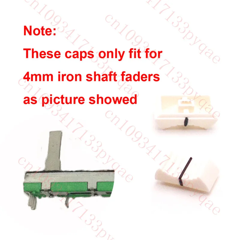 20pcs Fader Knob Cap 24mmLx10mmW For Yamaha Soundcraft Mixer hole 4mm(White)