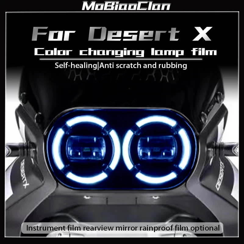 For Ducati Desert X Desert X 2022-2024 Motorcycle Headlights Smoked black Taillights Film Instrument Panel Stickers Accessories