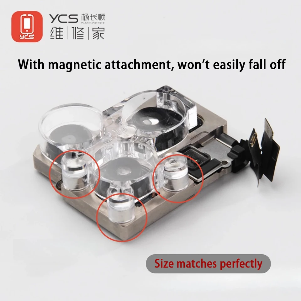 YCS Protector de Tapa Magnética de 4 en 1 para Cámara Trasera para iPhone 17 16 15 14 13 12 11 X XR XS Max 7 8 6 6S 4