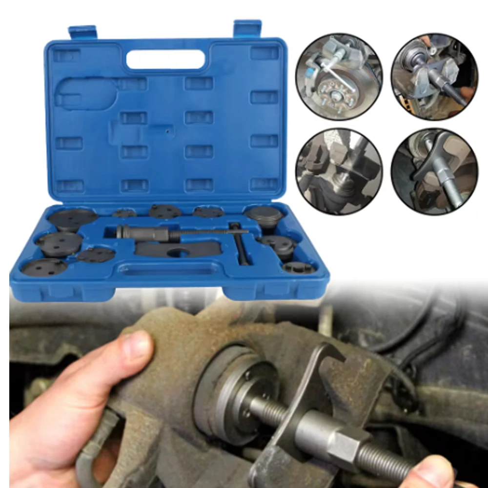 

12PCS/13PCS Durable And Reliable Convenient 1 Set Piston Compressor Set Rewind Back Brake Car Disc Brake Caliper Tool Kit