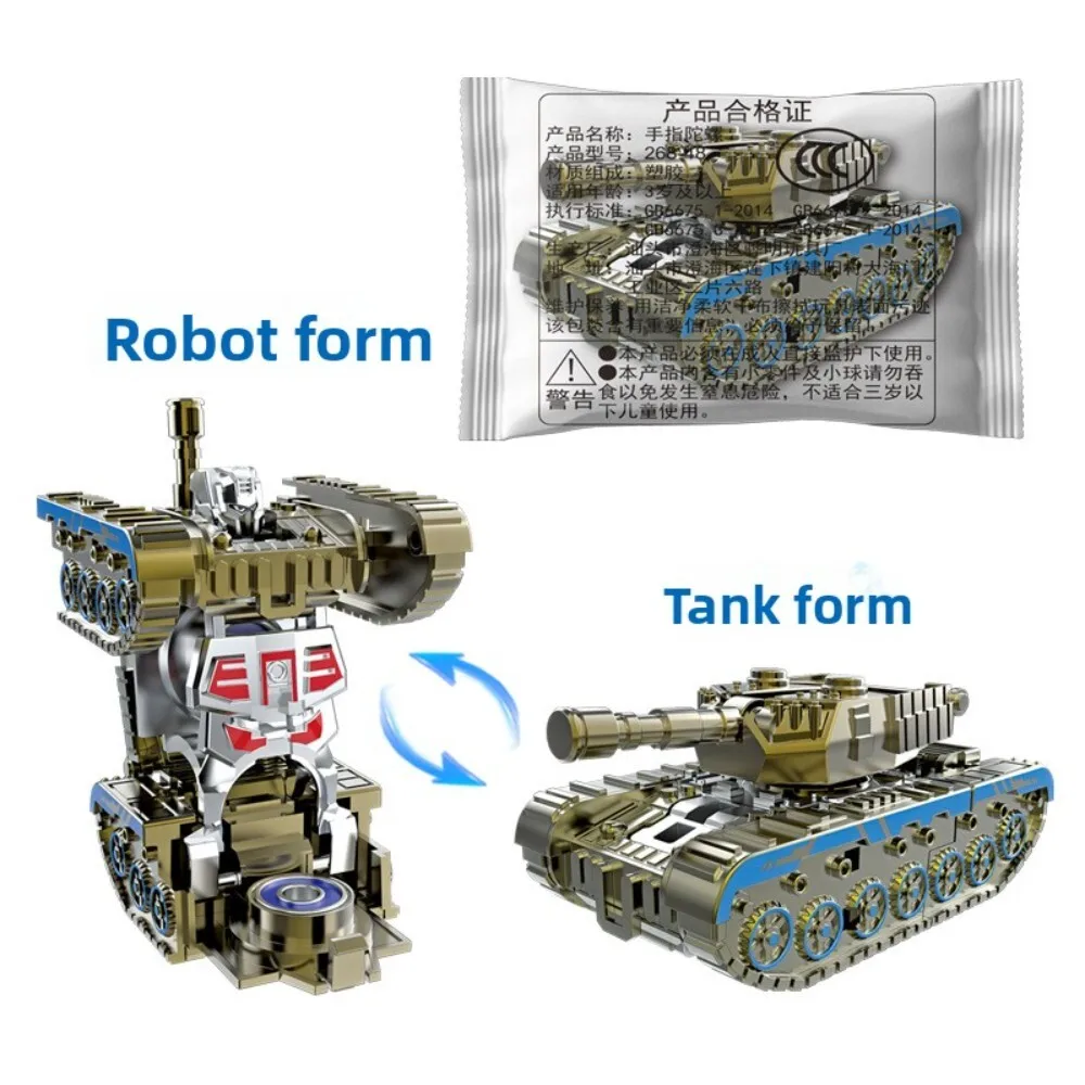 Kinderen Creatieve Mecha Simulatie Tank Transformerende Robot Fidget Spinner Stress Relief Speelgoed voor kinderen Leuk spelen en cadeau